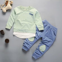 Load image into Gallery viewer, Unisex Cotton Long Sleeve Tracksuit T-Shirt Pants 2 Pcs/Suit