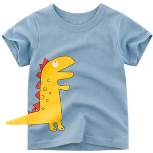 Boy Cartoon Printed  Dinosaur T-Shirt