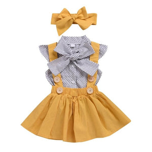 Baby Girl Clothes Chiffon bowknot coat+Pants 1-4Y