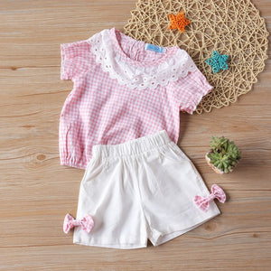 Baby Girl Clothes Chiffon bowknot coat+Pants 1-4Y