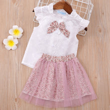 Load image into Gallery viewer, Baby Girl Clothes Chiffon bowknot coat+Pants 1-4Y