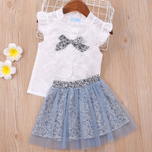 Load image into Gallery viewer, Baby Girl Clothes Chiffon bowknot coat+Pants 1-4Y