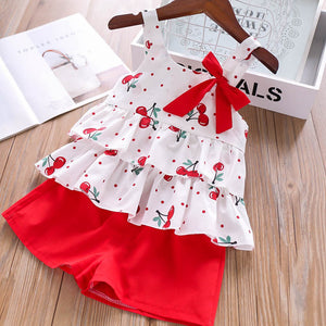 Baby Girl Clothes Chiffon bowknot coat+Pants 1-4Y