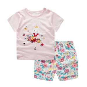 Cartoon toddler girls clothing sets top+pant 2Pcs/sets and casual boys clothes sport suits outfit