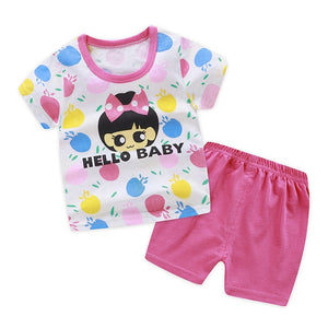 Cartoon toddler girls clothing sets top+pant 2Pcs/sets and casual boys clothes sport suits outfit