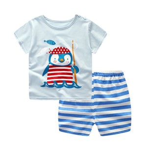 Cartoon toddler girls clothing sets top+pant 2Pcs/sets and casual boys clothes sport suits outfit