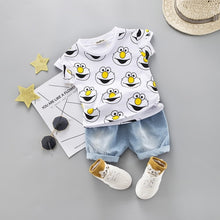 Load image into Gallery viewer, Boy Clothing Set T-Shirt Cartoon and Shorts Suit Denim Outfit
