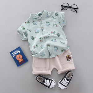 infant & Toddler Boy Cotton Short Sleeves Clothes Tops + Pants