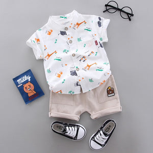 infant & Toddler Boy Cotton Short Sleeves Clothes Tops + Pants