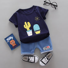 Load image into Gallery viewer, infant &amp; Toddler Boy Cotton Short Sleeves Clothes Tops + Pants
