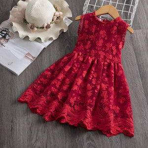 Girls Summer Lace And Ball Design Party Dress