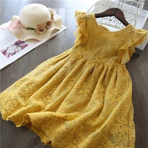 Girls Summer Lace And Ball Design Party Dress