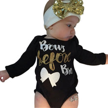 Load image into Gallery viewer, 2Pcs Newborn Baby Girl Letter Long Sleeve Romper+Headband Outfit