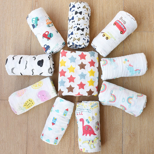 100% Muslin Cotton Baby Swaddle Blanket Multi-use