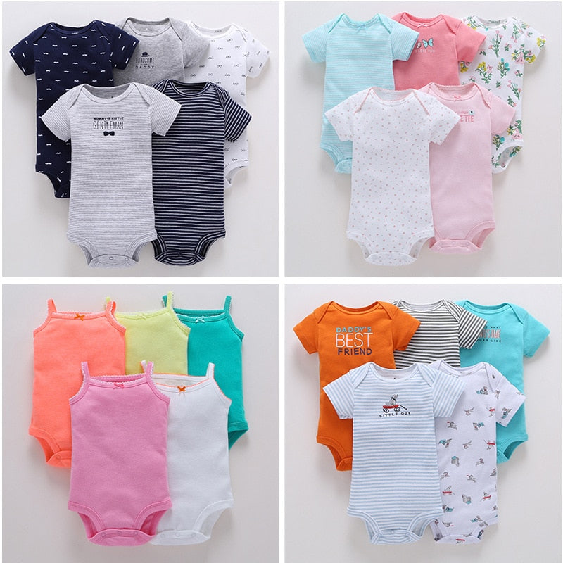 5 pc short sleeve bodysuits