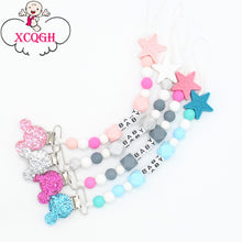 Load image into Gallery viewer, Personalised Name Baby Pacifier Clips Chain