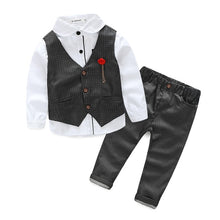 Load image into Gallery viewer, Boys Vest+Shirt+Pants Cotton Long Sleeve Suit