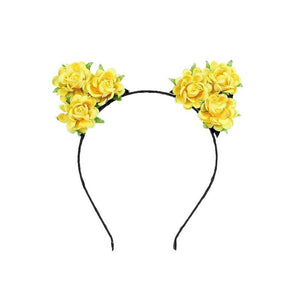 Cute Cat Ear Shape Flower Headband