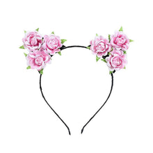 Load image into Gallery viewer, Cute Cat Ear Shape Flower Headband