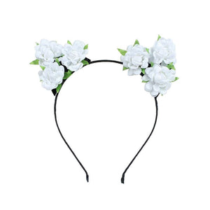 Cute Cat Ear Shape Flower Headband