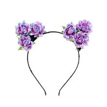 Load image into Gallery viewer, Cute Cat Ear Shape Flower Headband