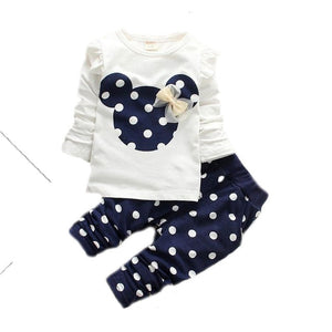 2PCS  Girls Baby Cotton Cartoon Long Sleeve Set