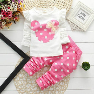 2PCS  Girls Baby Cotton Cartoon Long Sleeve Set