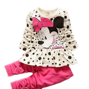2PCS  Girls Baby Cotton Cartoon Long Sleeve Set