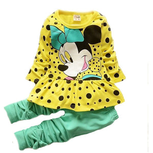 2PCS  Girls Baby Cotton Cartoon Long Sleeve Set