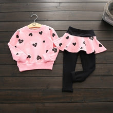 Load image into Gallery viewer, Toddler Girls Autumn Winter T-shirt+Pants