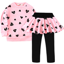Load image into Gallery viewer, Toddler Girls Autumn Winter T-shirt+Pants