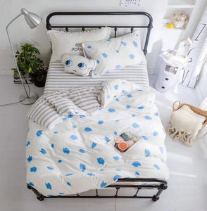 3Pcs 100% Cotton Crib Bed Linen Kit