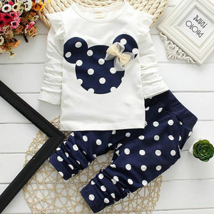 2PCS  Girls Baby Cotton Cartoon Long Sleeve Set