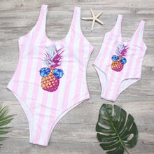 Load image into Gallery viewer, Striped Mother Daughter Swimwear One-Piece