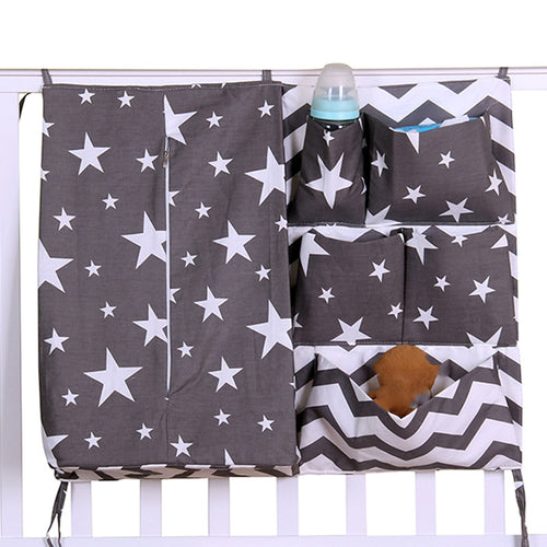 Newborn Cot Crib Bedding Set Baby With Storage Pockets Diaper Bag Crib Organizer