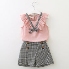 Load image into Gallery viewer, Girls Clothes Sleeveless Printing T-Shirt+Short 2Pcs Children Suits